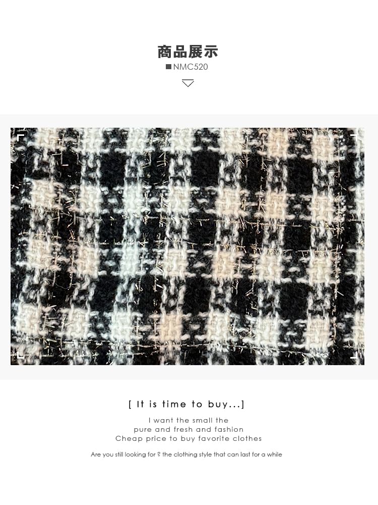 Contrasted Round-Neck Tweed Jacket