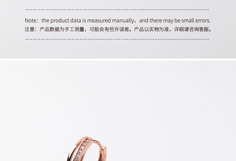 925 Sterling Silver Rhinestone Huggie Earring