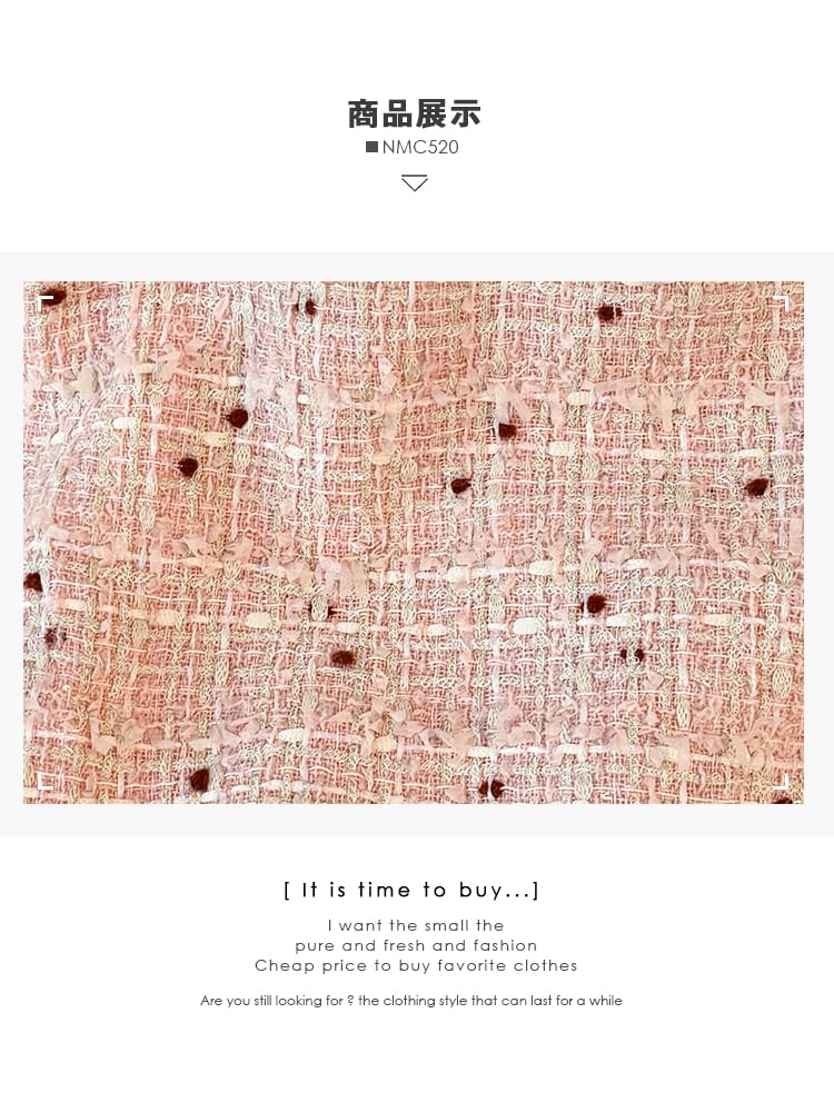 V-Neck Tweed Vest Jacket