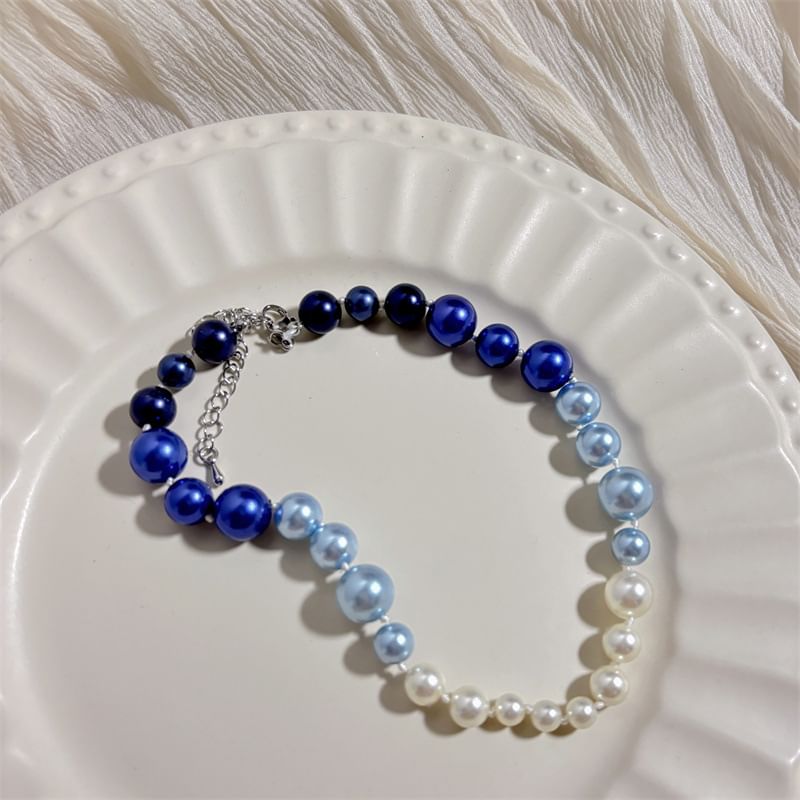 Faux Pearl Necklace Beaded