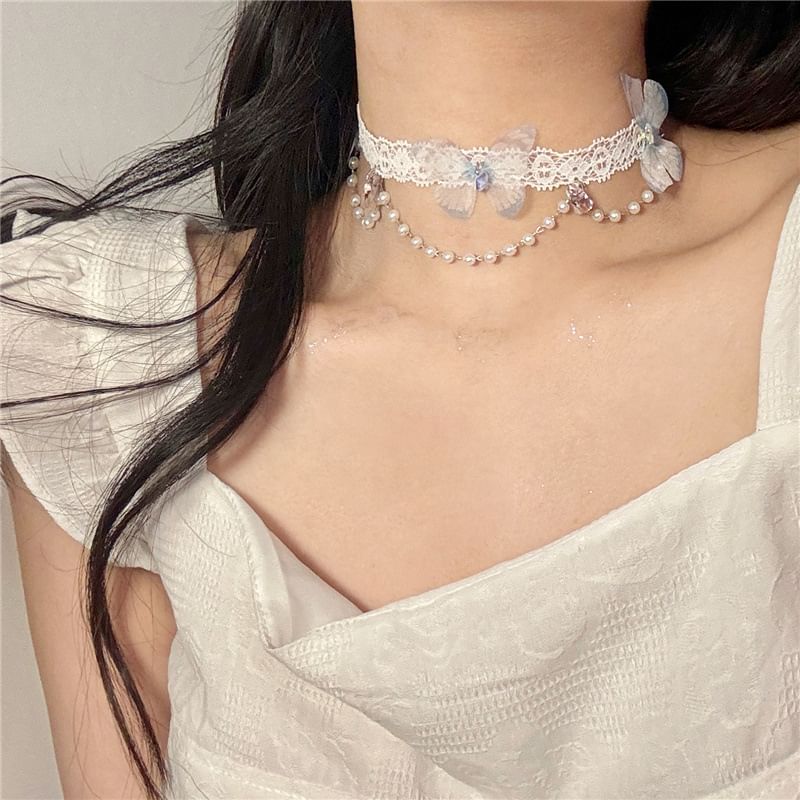 Lace Beaded Choker