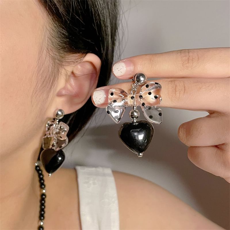 Accent / Necklace Drop Heart Earring