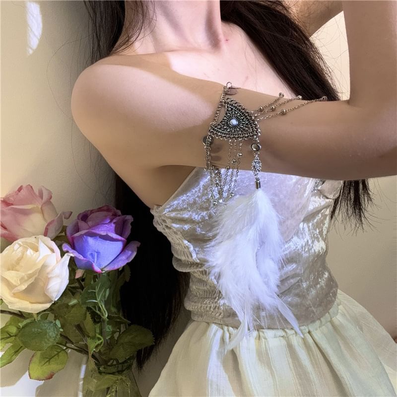 Rhinestone Chained Armlet