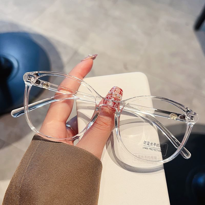 Blue Round Glasses Frame Blocking Light