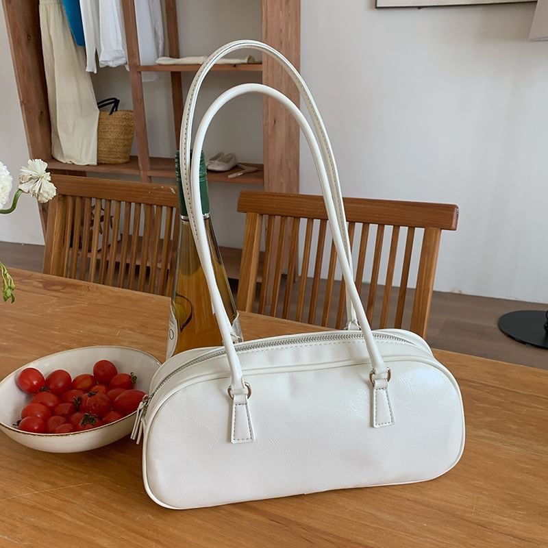 Faux Leather Shoulder Plain Bag