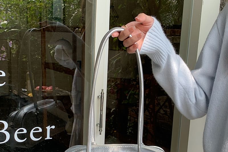 Faux Leather Shoulder Plain Bag