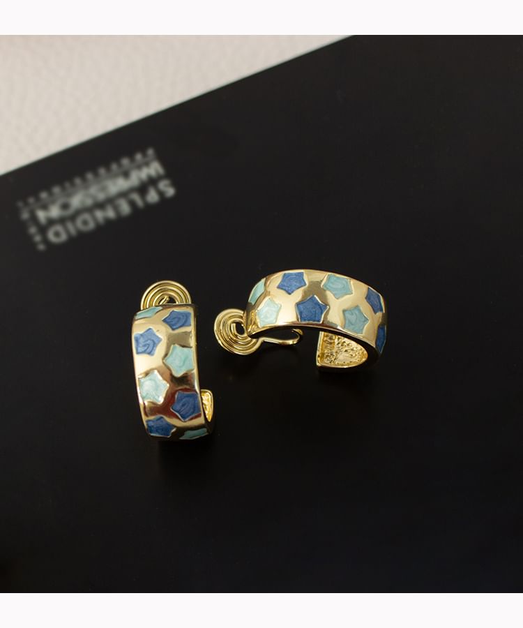 Earring Hoop Pattern Half Star