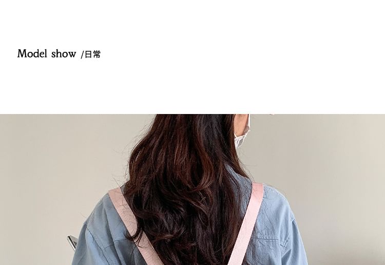 Drawstring Backpack Buckled Plain