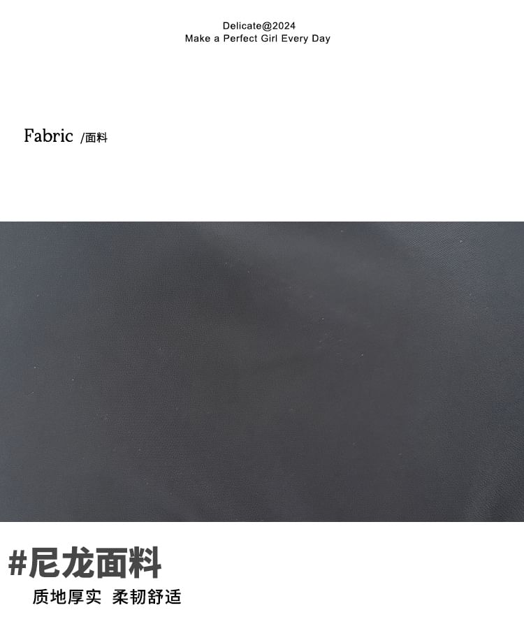 Plain Backpack Flap Accent Nylon Drawstring Bow