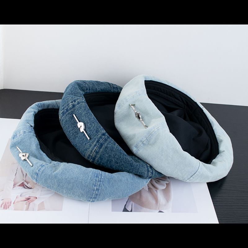 Washed Denim Beret