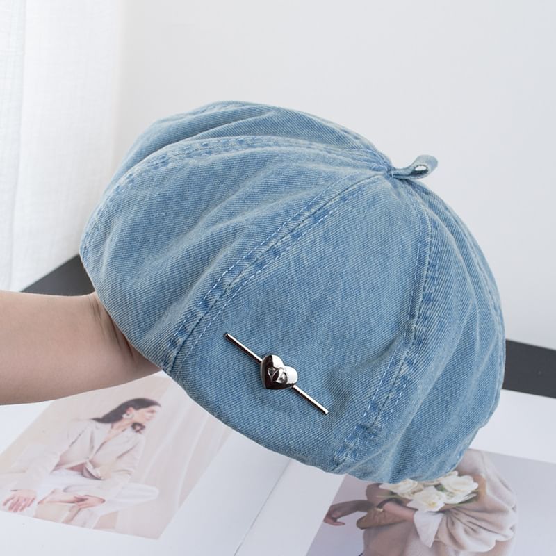 Washed Denim Beret