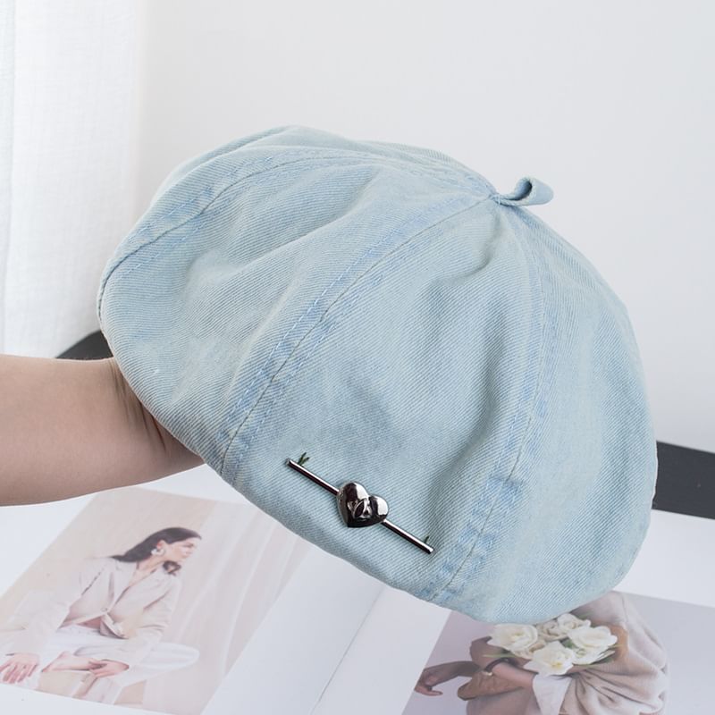 Washed Denim Beret