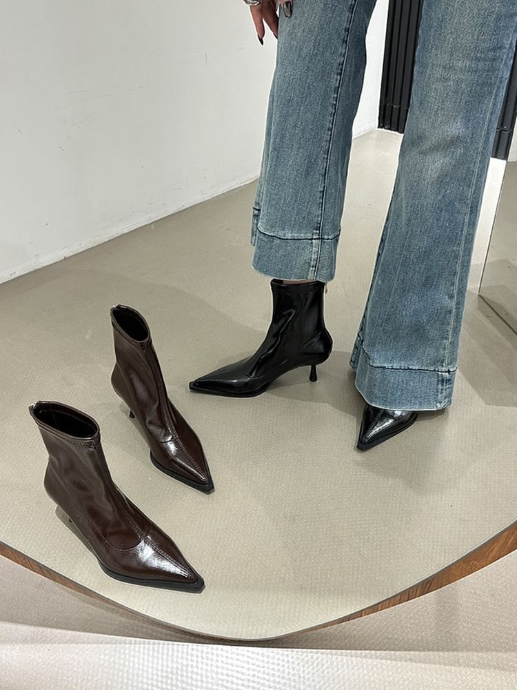 Short Boots Stiletto Pointy Heel