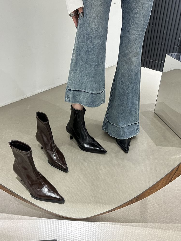 Short Boots Stiletto Pointy Heel