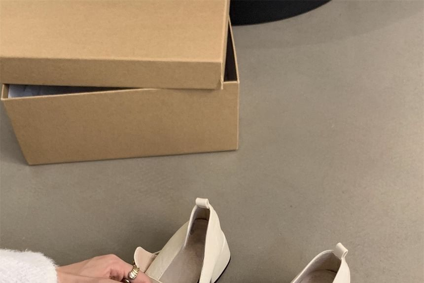 Jane Chunky Shoes Heel Mary Square-Toe