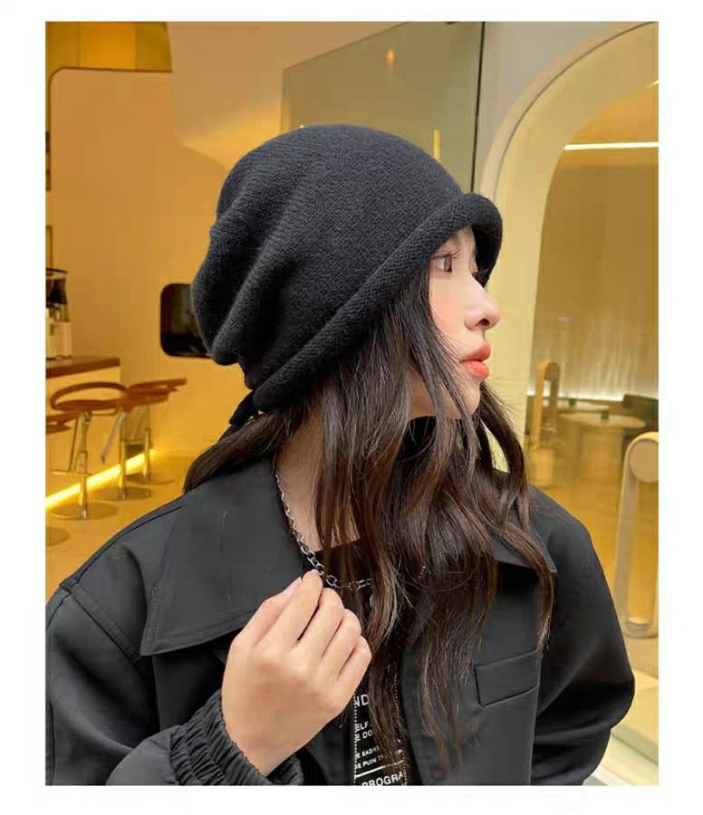 Bowknot Plain Beanie