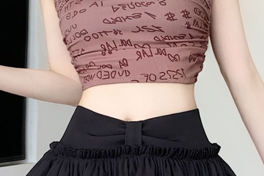High-Rise Solid Mini A-Line Skirt