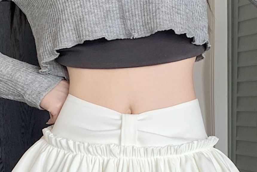 High-Rise Solid Mini A-Line Skirt