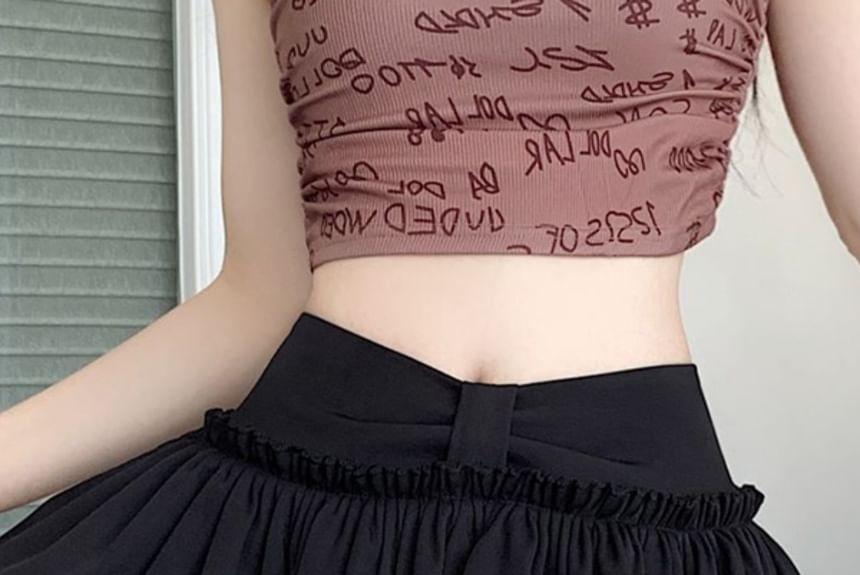 High-Rise Solid Mini A-Line Skirt