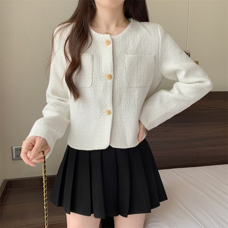 Button-Up Tweed Jacket