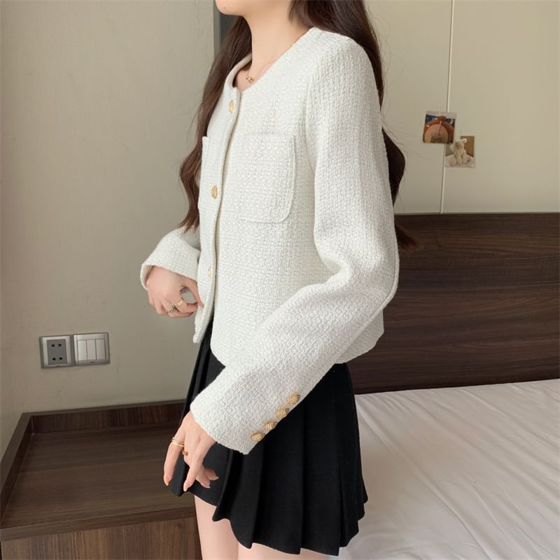 Button-Up Tweed Jacket
