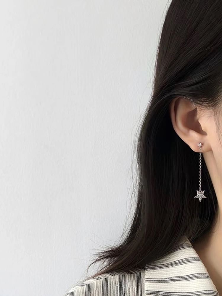 Moon Asymmetrical Star Dangle Alloy Earring