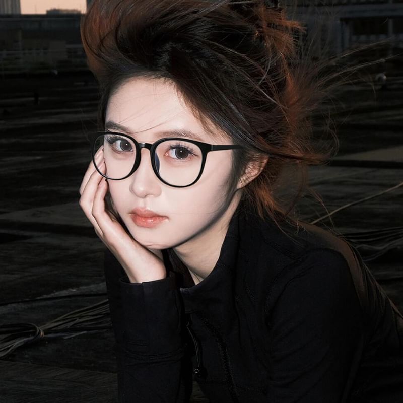 Round Blue Eyeglasses Light Blocking