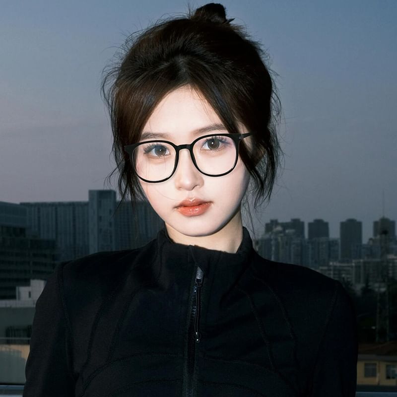 Round Blue Eyeglasses Light Blocking