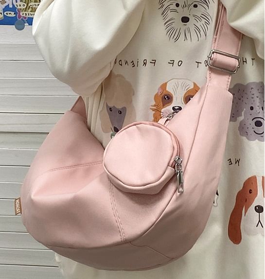 Zipper With Pouch Crossbody Coin Purse Plain