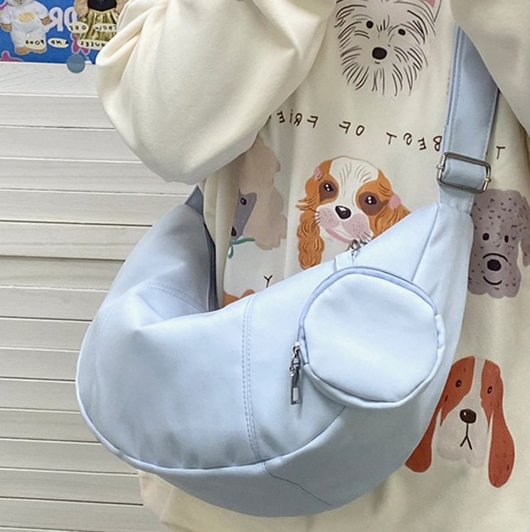 Zipper With Pouch Crossbody Coin Purse Plain