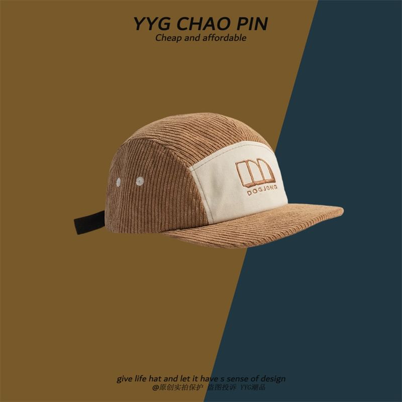Cap Letter Embroidered Baseball Corduroy