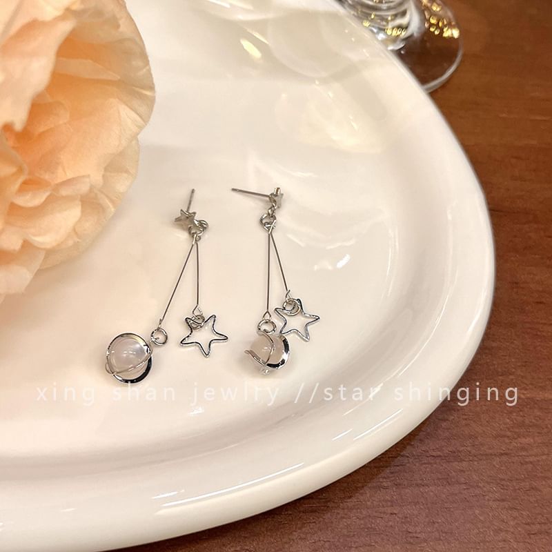 Faux Gemstone Alloy Earring Dangle Star