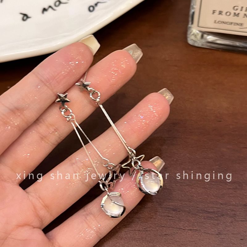 Faux Gemstone Alloy Earring Dangle Star