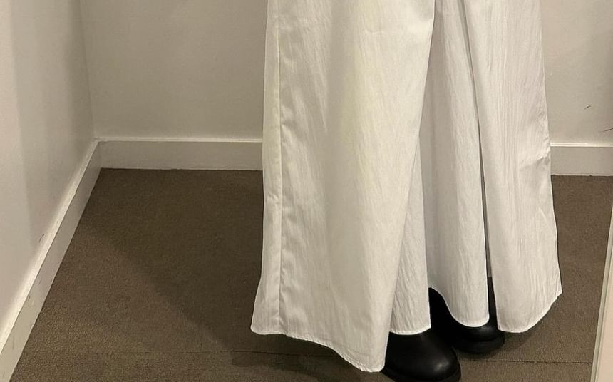 High-Rise Flowing A-Line Maxi Skirt in Solid Hue