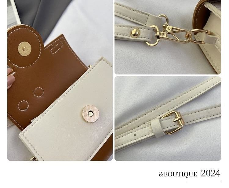 Color Block Flap Bag Crossbody Camera