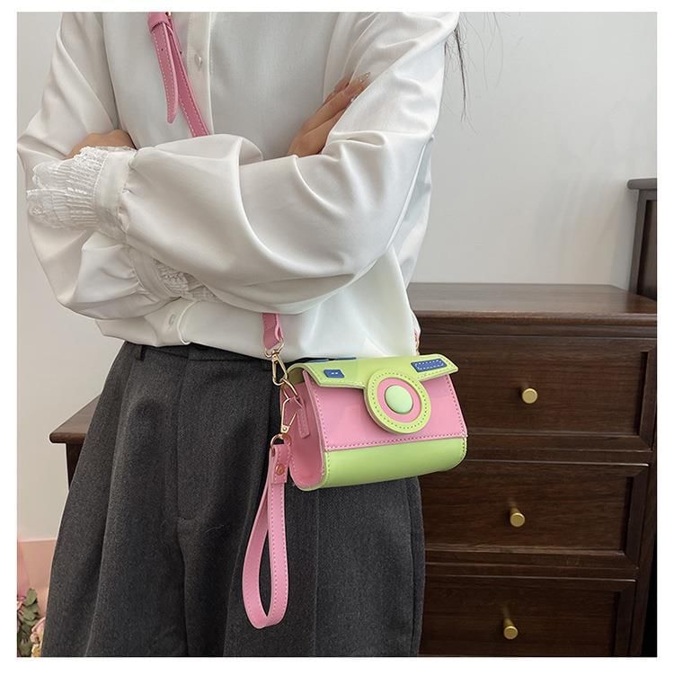 Color Block Flap Bag Crossbody Camera