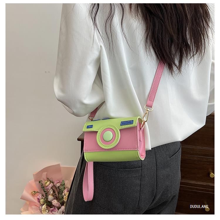 Color Block Flap Bag Crossbody Camera