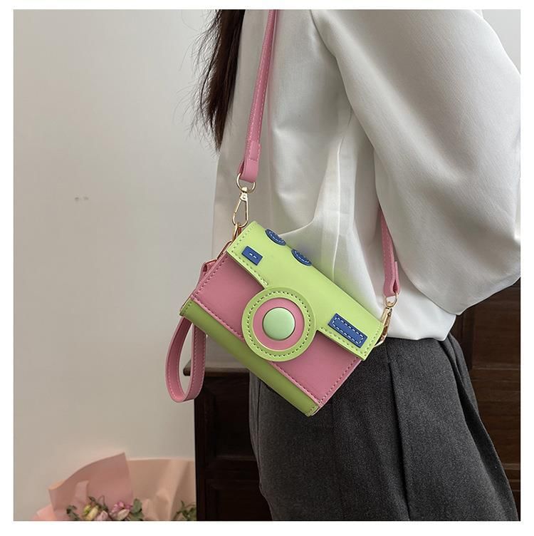Color Block Flap Bag Crossbody Camera
