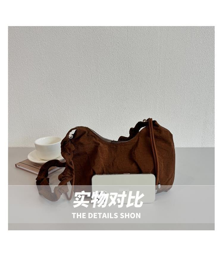Plain Ruched Strap Crossbody Bag