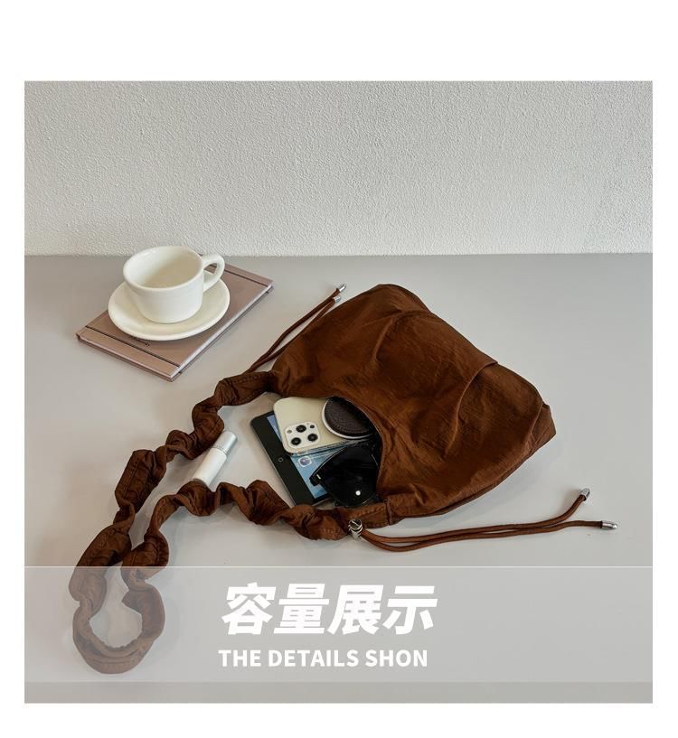 Plain Ruched Strap Crossbody Bag