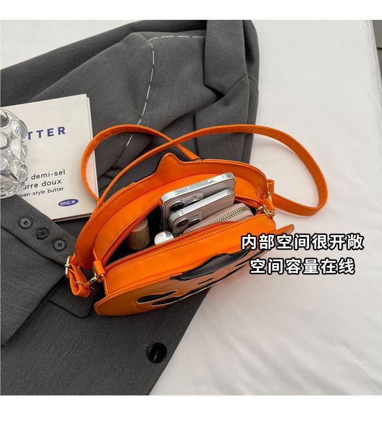 Leather Pumpkin Faux Bag Crossbody