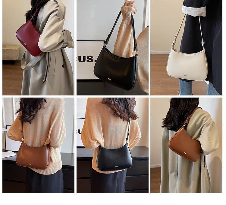 Bag Leather Faux Plain Shoulder