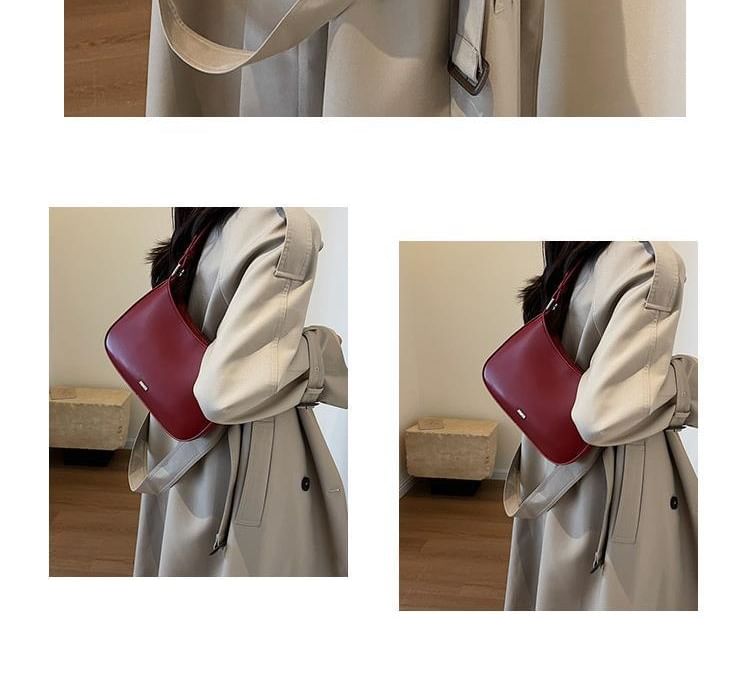 Bag Leather Faux Plain Shoulder