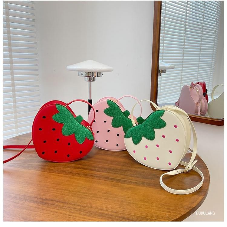 Crossbody Leather Strawberry Faux Bag