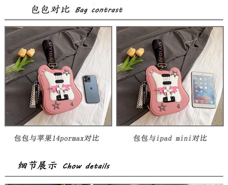 Bag Studded Star Violin Applique Crossbody