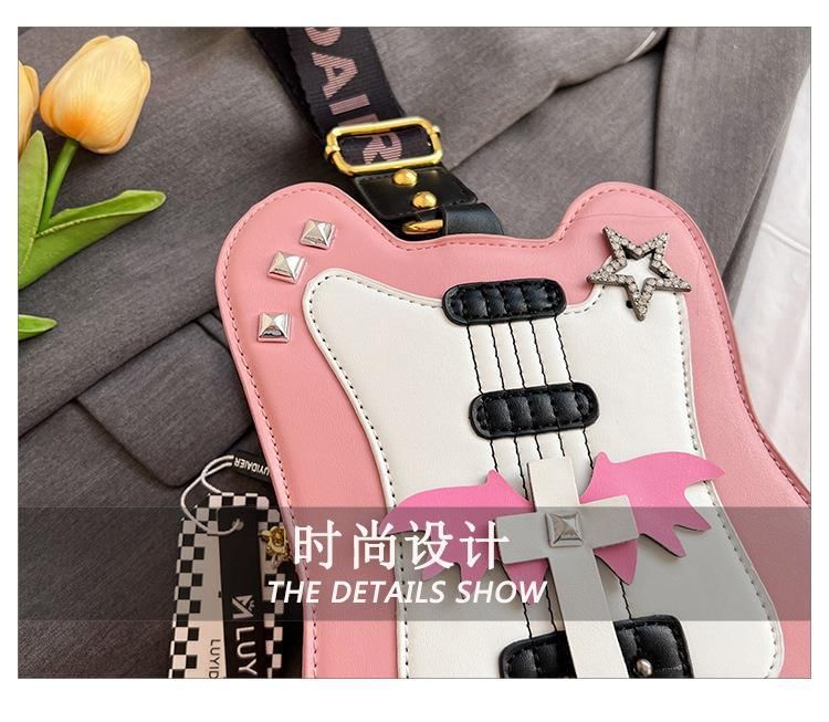 Bag Studded Star Violin Applique Crossbody