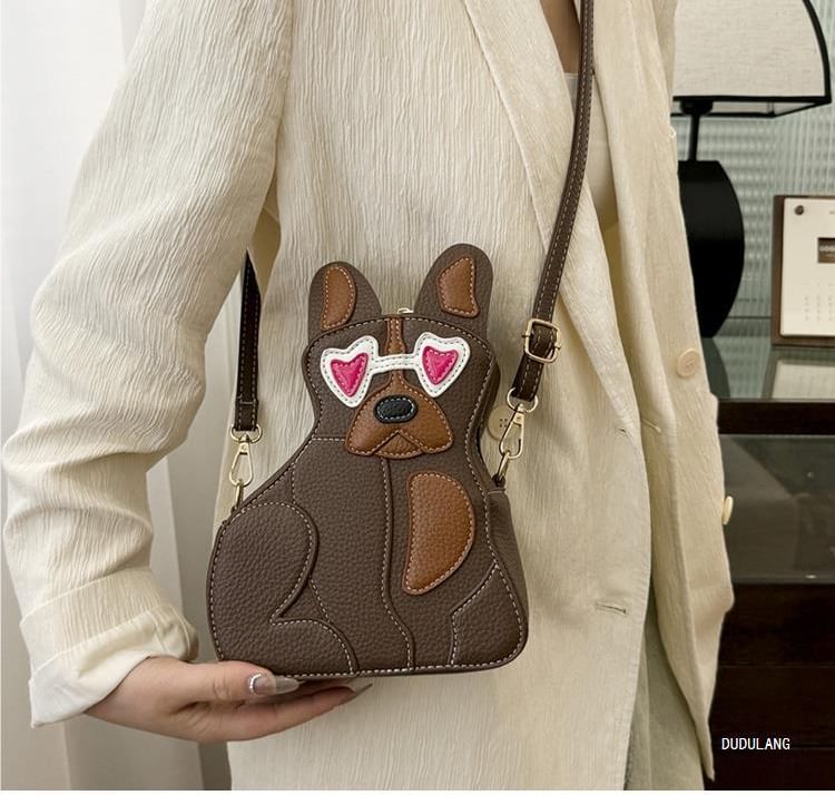 Bag Leather Dog Crossbody Faux
