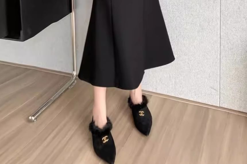 High-Rise Slit Mermaid Hem Midi Skirt