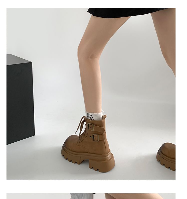 Boots Lace-Up Short Platform