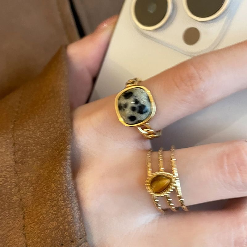 Open Alloy Ring (Various Faux Designs) Turquoise